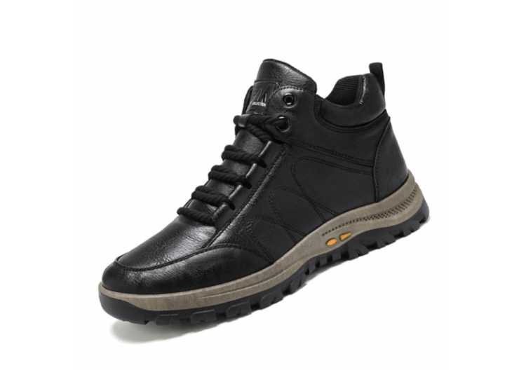 Microfiber Mid Cut Men's Shoes Autumn Winter Outdoor Men's Ankle Casual Shoes Trendy Lace Up Luxury Vintage Shoes For Men