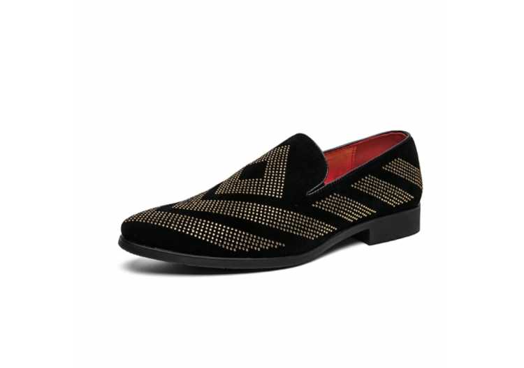 Men Wedding Shoes Gold Crystal Loafers Casual shoes Fashion Nightclub Party Shoes Rhinestone Flats Dress Shoes Zapatos Hombre