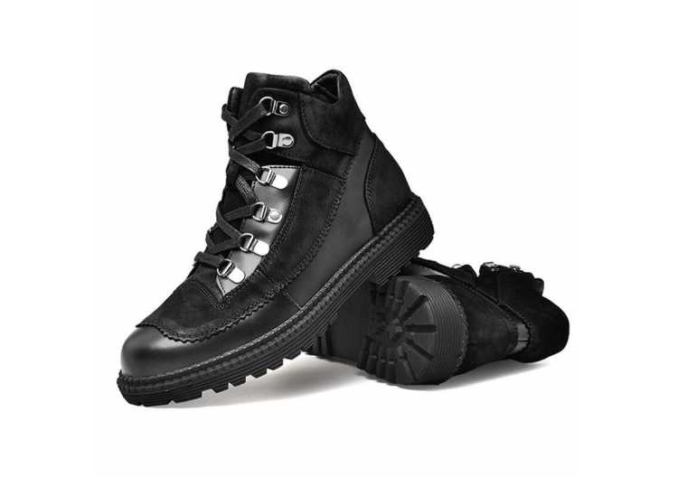 Leather Martin Boots Men Autumn Tooling High To Help Men Leather Black Short Boots Tide Shoes Mens Boots Chelsea Fashion Shoes