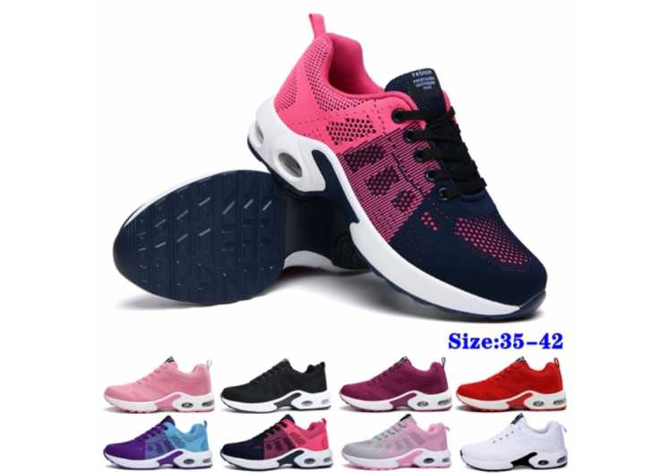 Women Running Shoes Air Cushion 4cm Height Increase Sports Sneakers Lightweight Breathable Mesh Female Walking Lace Up Shoes