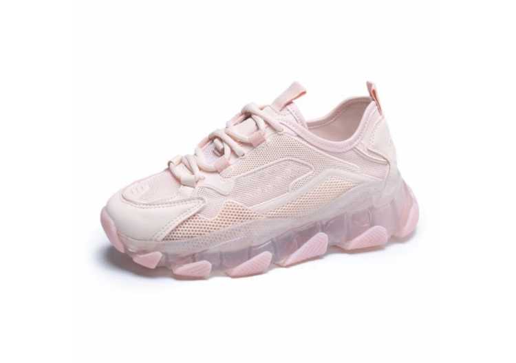 Women Platform Sneakers 2021 Fashion Lace Up Old Dad Shoes Woman 5cm High Heels Basket Female Casual Shoes Pink Trainers