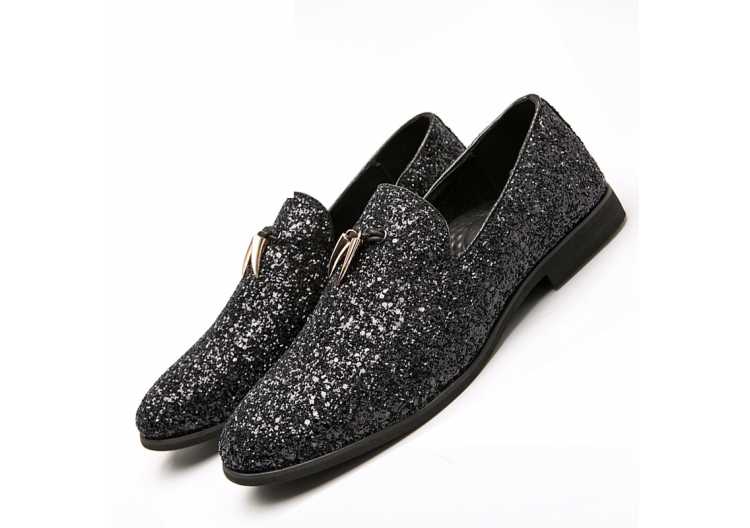 2021 Hot Sale Men Liesure Shine Doug Flat Slip on Party Dress Shoes Casual Pointed Toe Solid Color Wedding Loafer Big Size 37 48