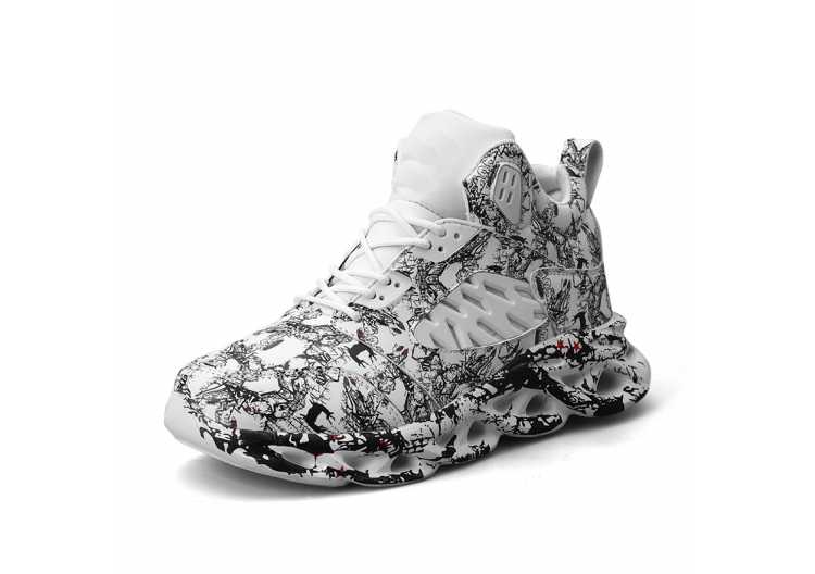 Casual Thick Bottom Graffiti Men's Sports Shoes Anti Slippery Waterproof Male Sneakers Outdoor Walking Jogging Athletic Shoes